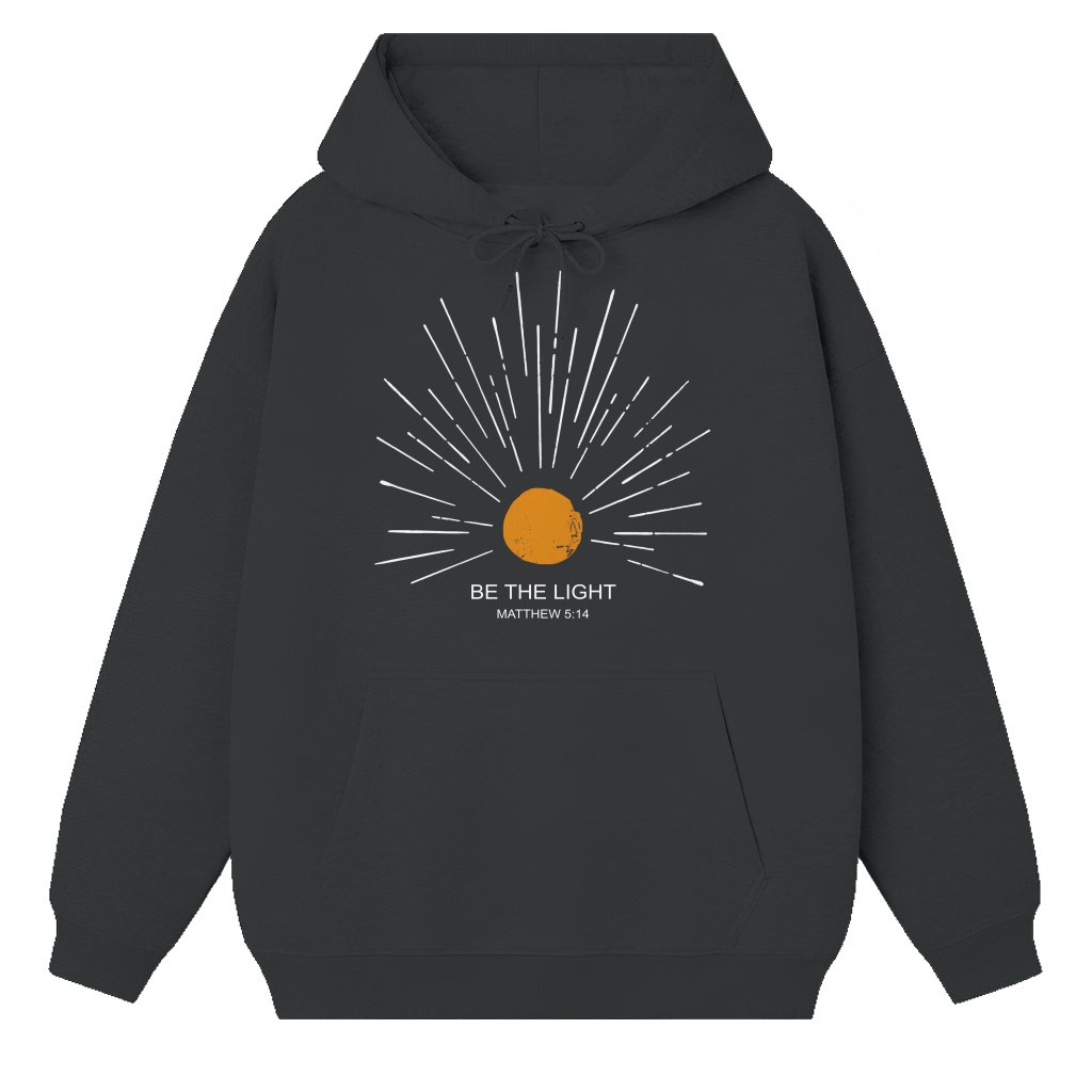 Be The Light Mathew 5:14 Hoodie – Christian Gift Vintage Sunburst - front view