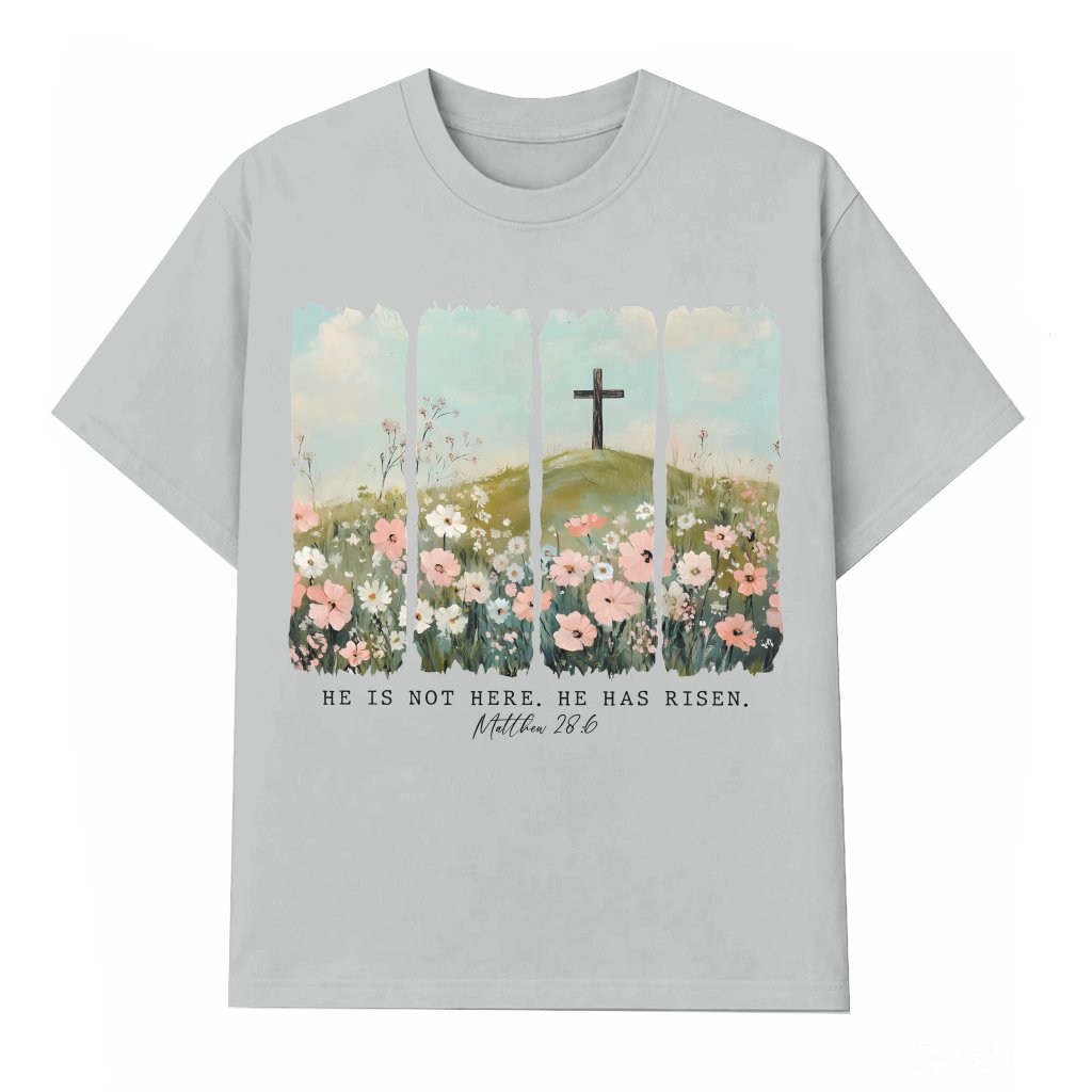 He is Risen T-shirt – Easter Gift Christian - front view