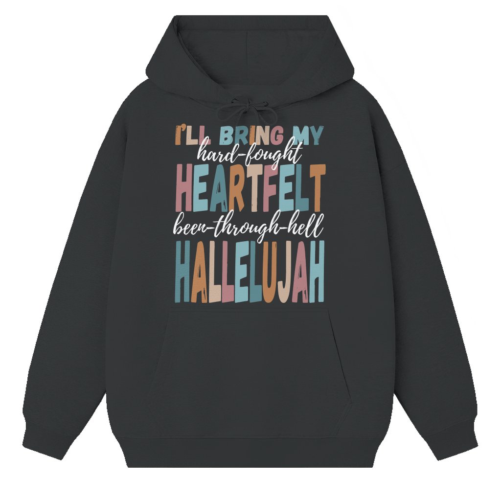 Hard Fought Hallelujah Hoodie – Gift for Christian Faith Trendy - front view
