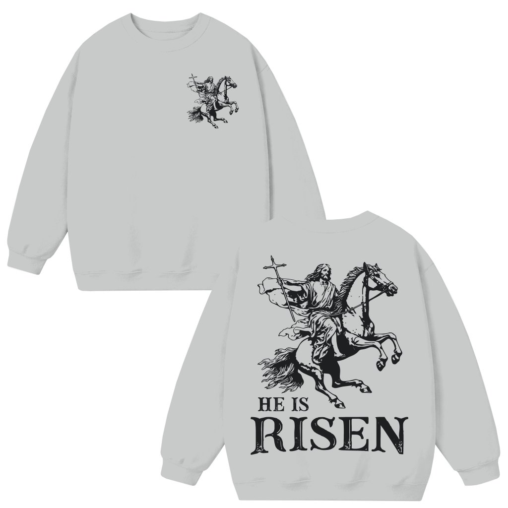 Jesus on a Horse Sweatshirt – Christian Easter Gift for Christians - front view