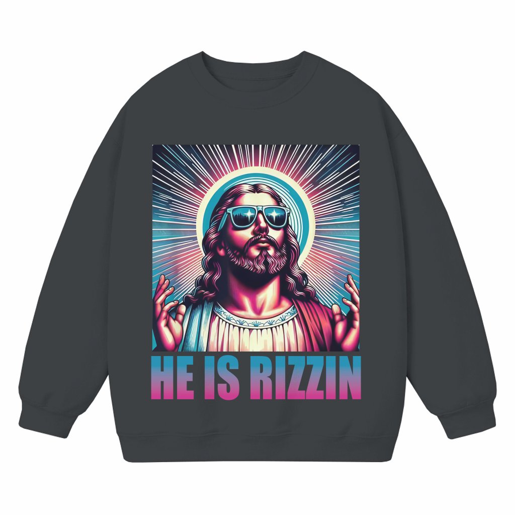 Funny He is Rizzen Sweatshirt – Easter Day Gift for Women - front view