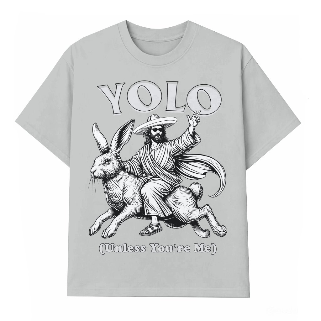 Jesus Riding A Bunny T-shirt – Easter Gift Funny - front view