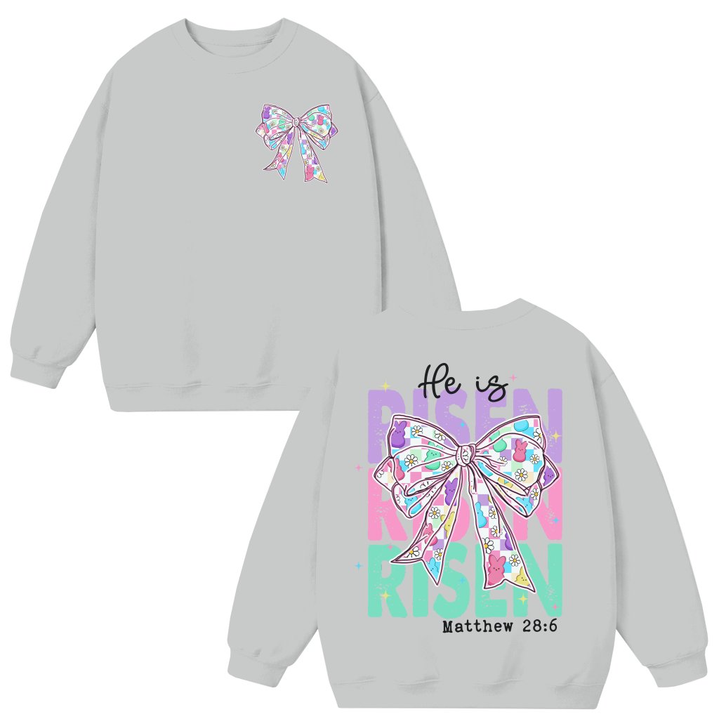 He is Risen Jesus Sweatshirt – Easter Christian Gift for Women - front view