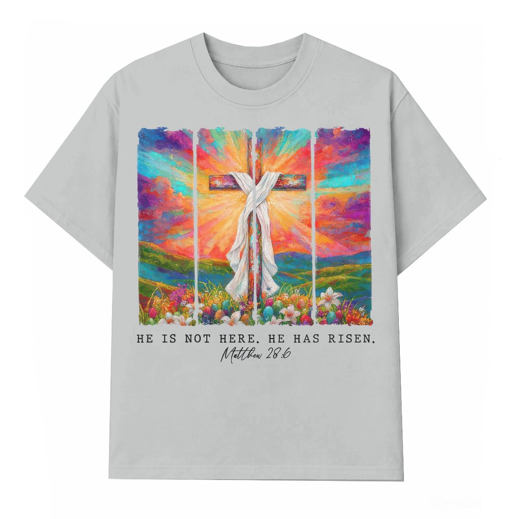 He is Risen Wildflower T-shirt – Easter Gift for Christians Aesthetic Boho - front view