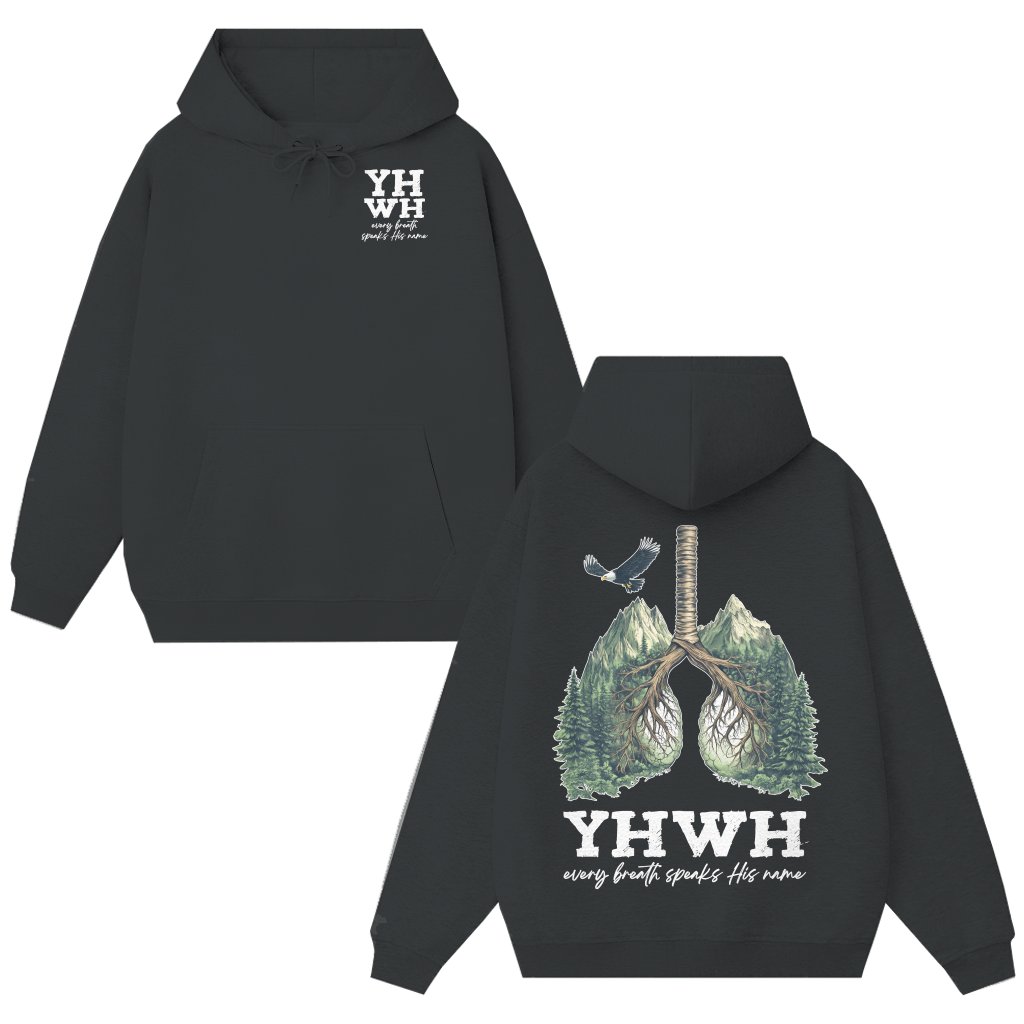 Faith Christian YHWH Lungs Hoodie – Christian Gift - front view