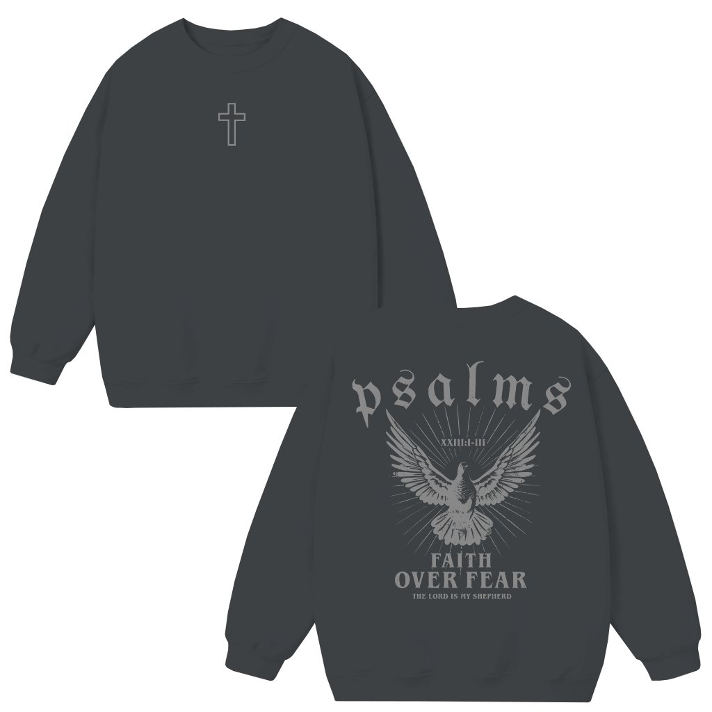 Faith Over Fear Jesus Sweatshirt – Christian Gift Inspiring - front view