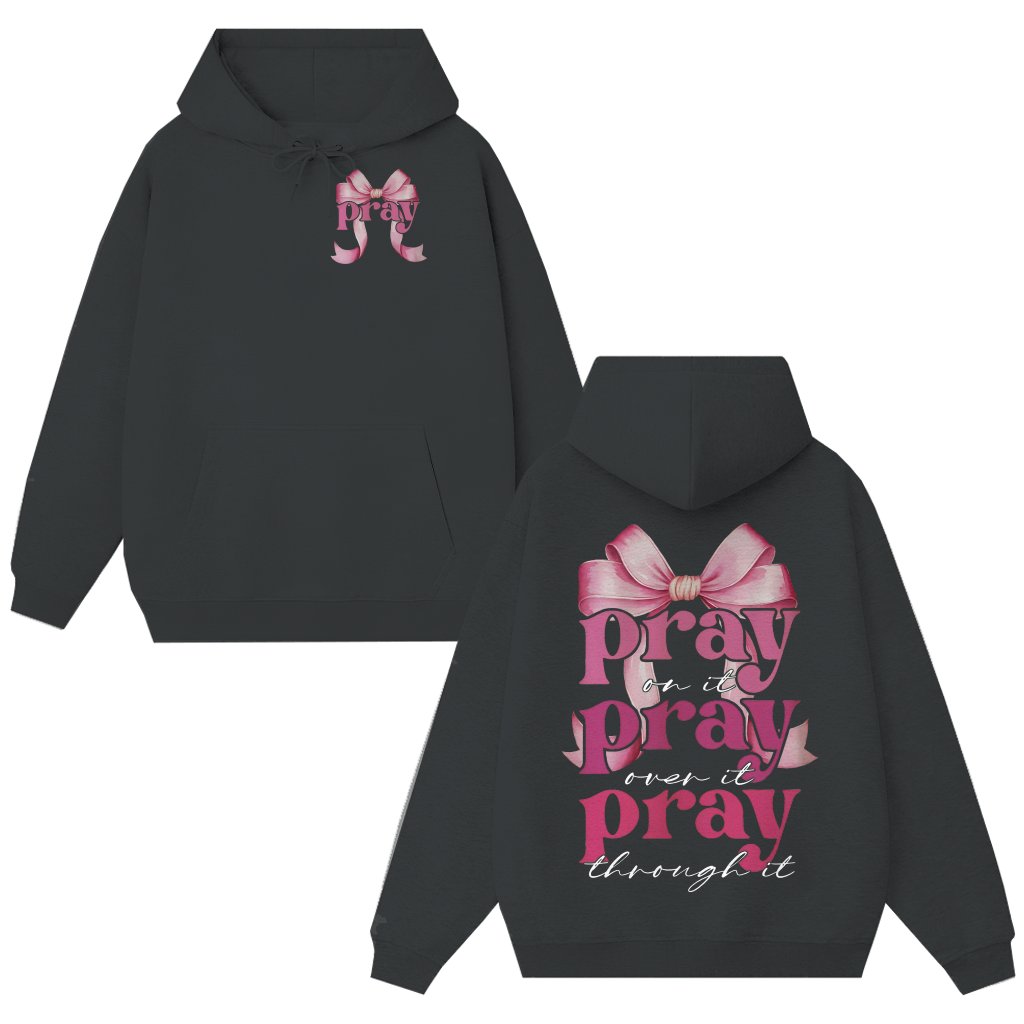 Pray On It Hoodie – Christian Gift Elegant Bible Verse - front view