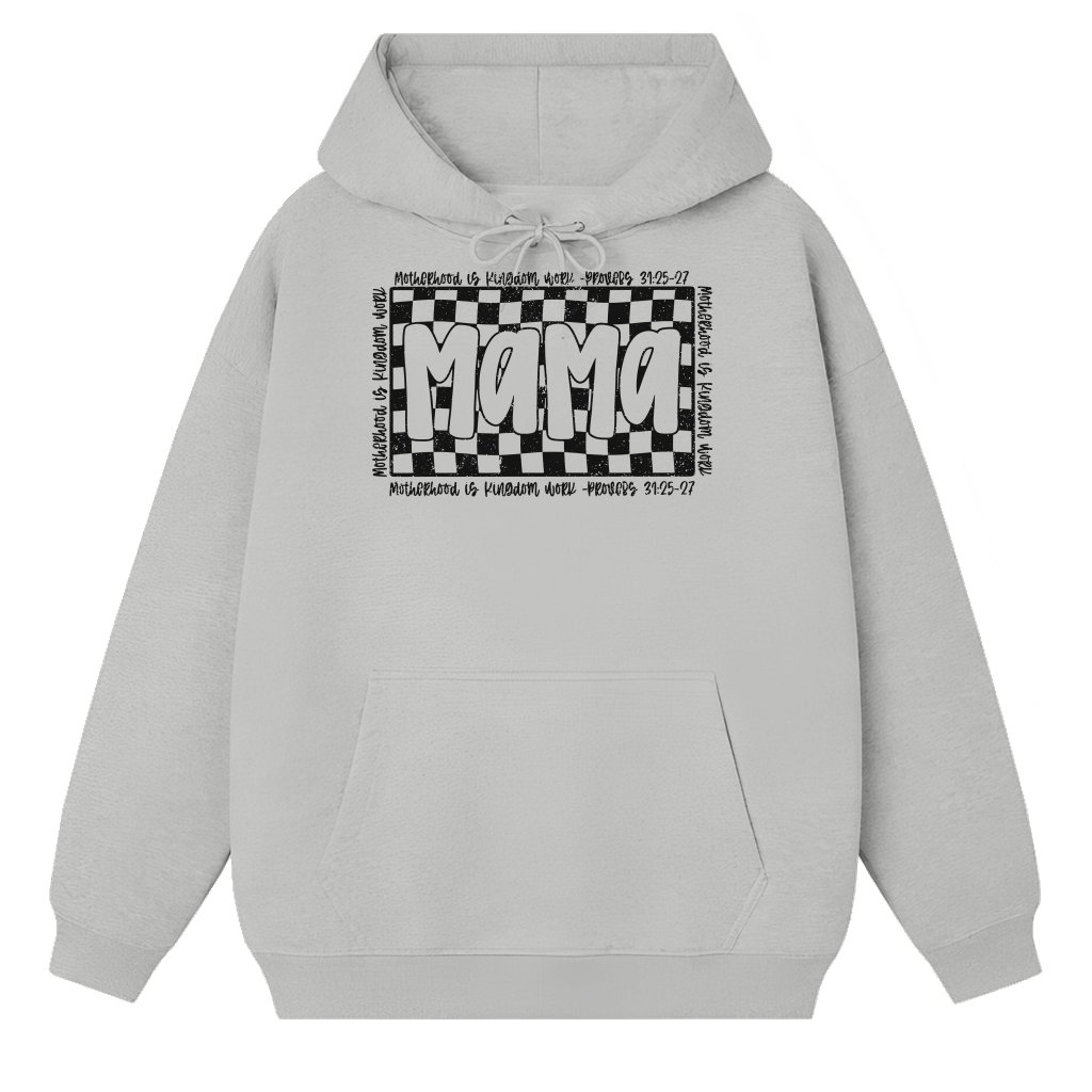 Motherhood is Kingdom Work Hoodie – Mother's Day Gift for Mom Retro Christian - front view
