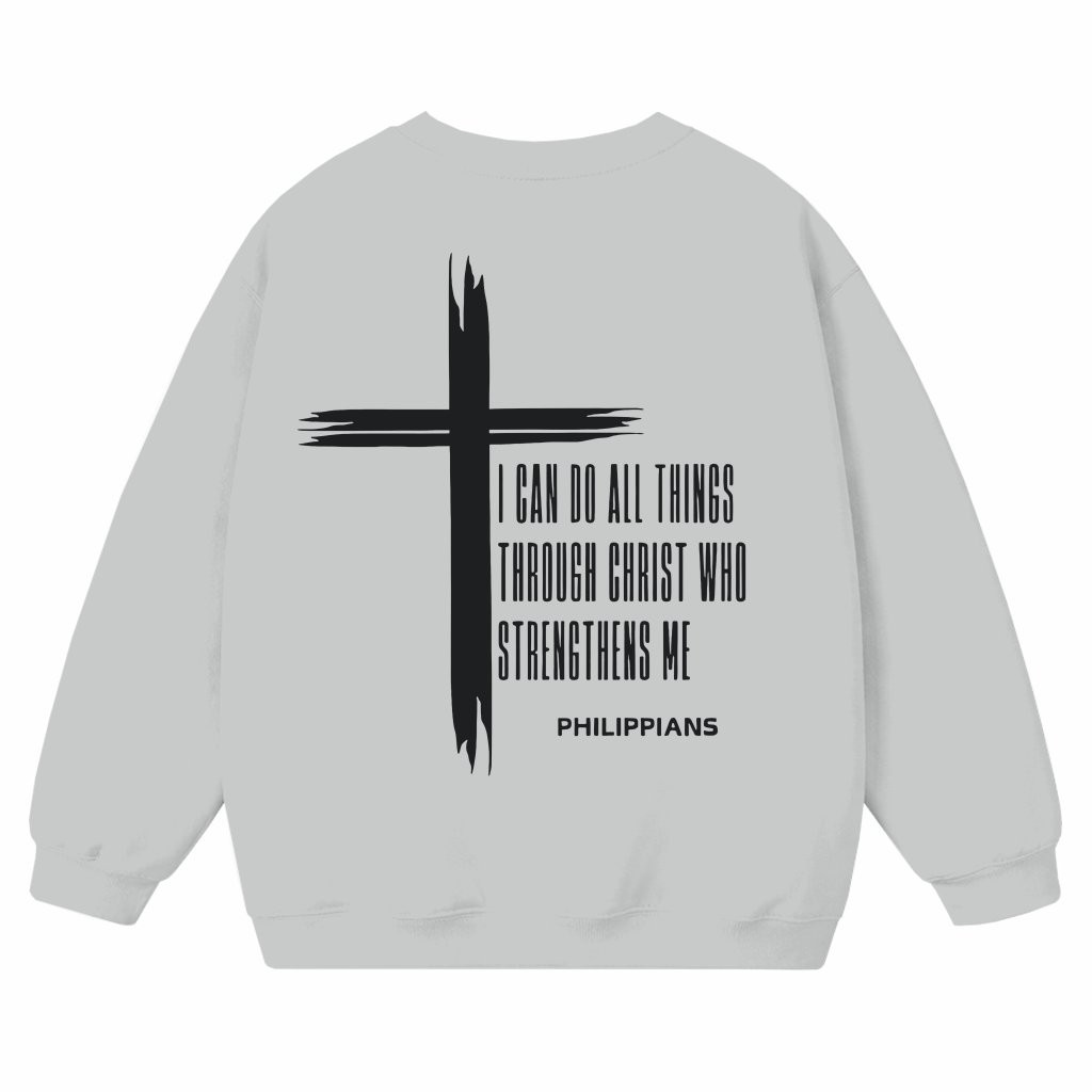 Faithful Christian Cross Jesus Sweatshirt – Christian Gift for Men - front view