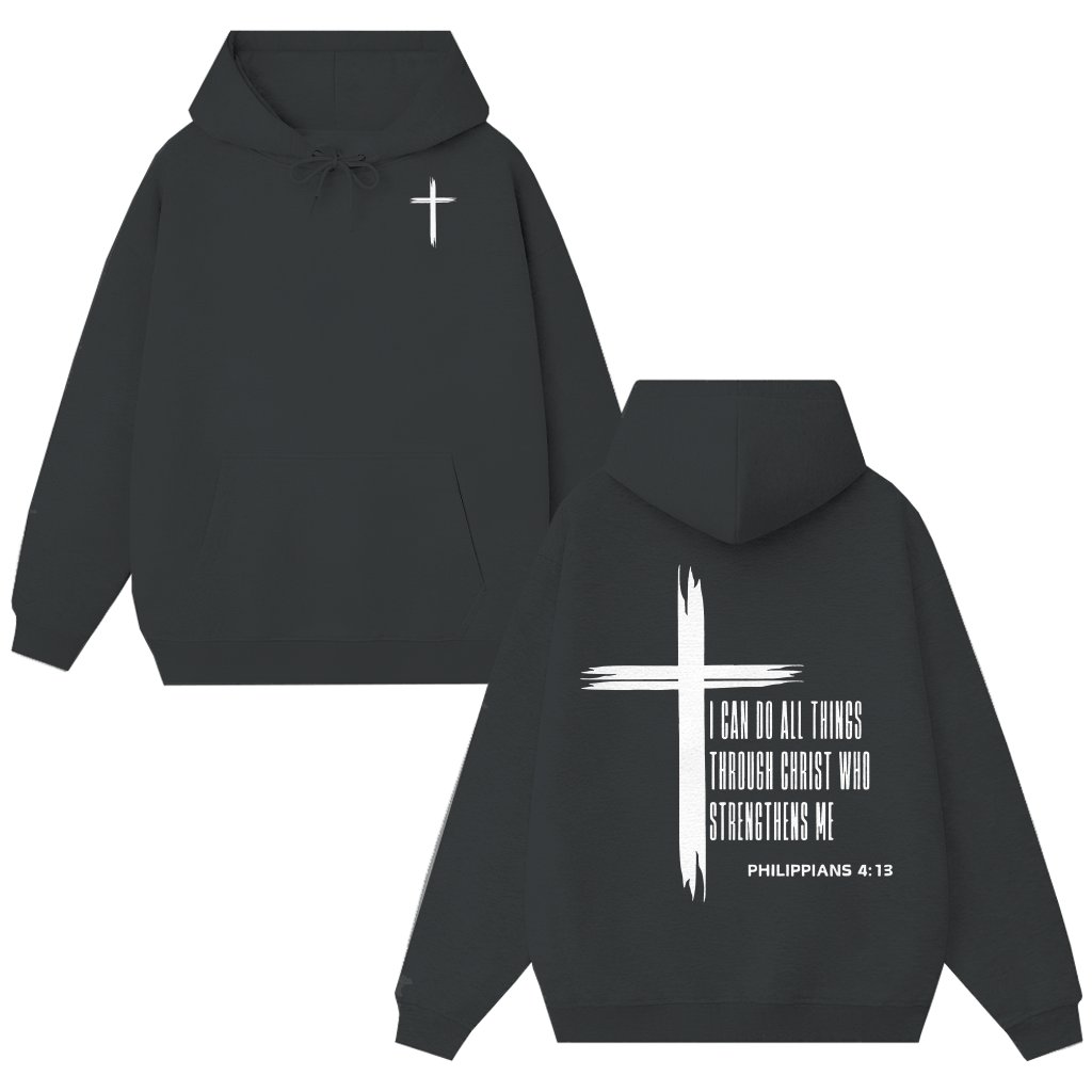 I Can Do All Things Hoodie – Christian Gift Philippians 4:13 Bible Verse - front view