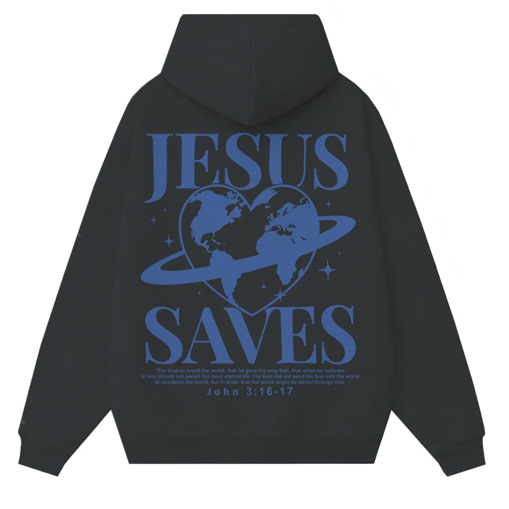 Jesus Saves Hoodie – Christian Gift for Him Her Vintage - front view