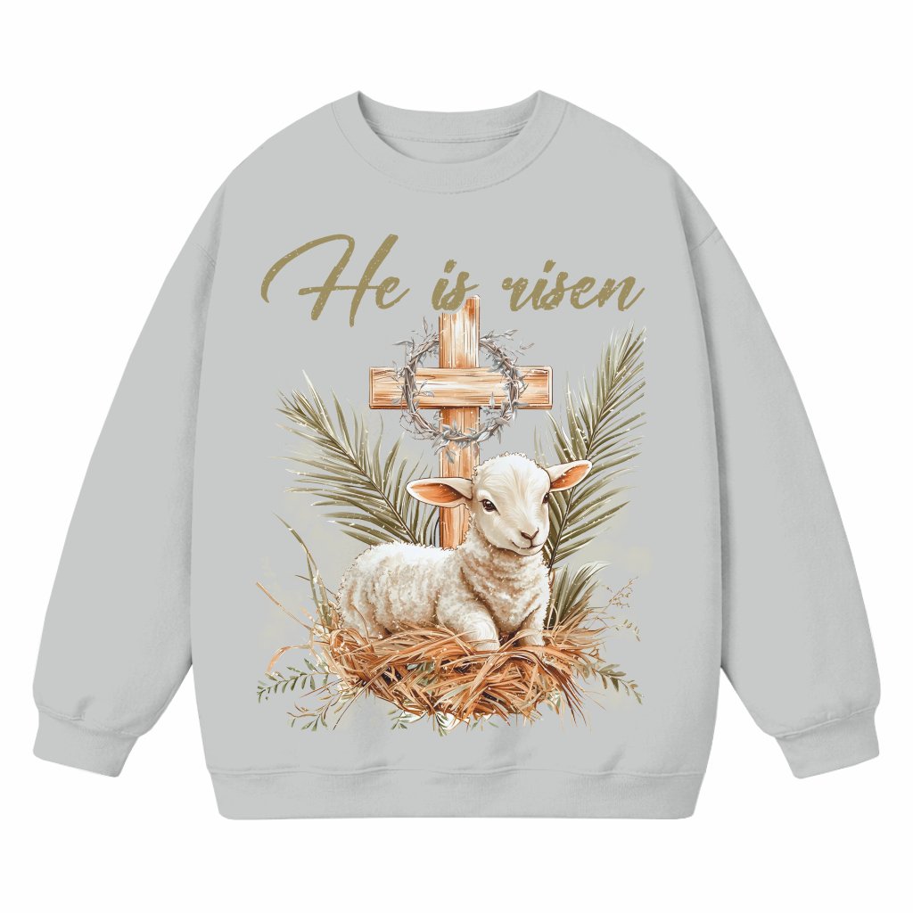 He is Risen Sweatshirt – Easter Gift Christian Jesus - front view
