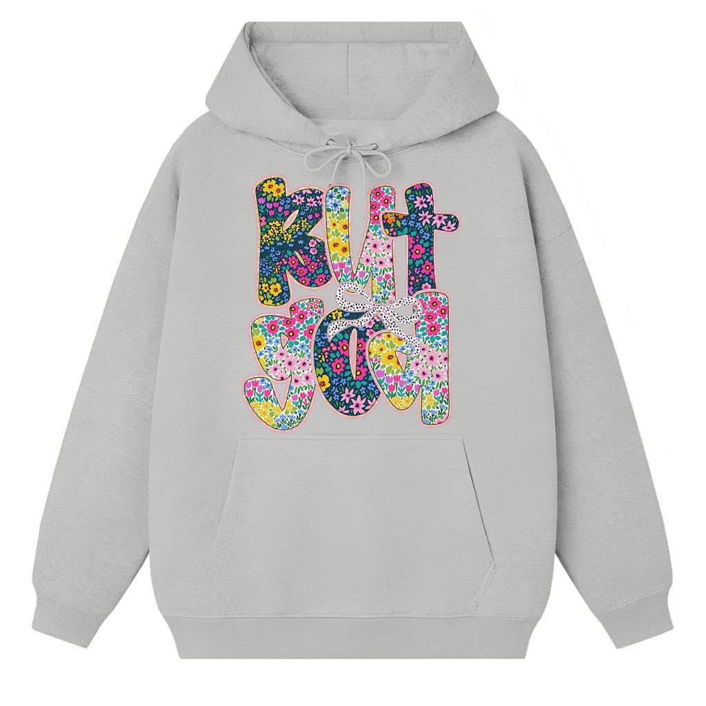 Cute But God Hoodie – Christian Gift for Women Preppy Floral Glitter - front view