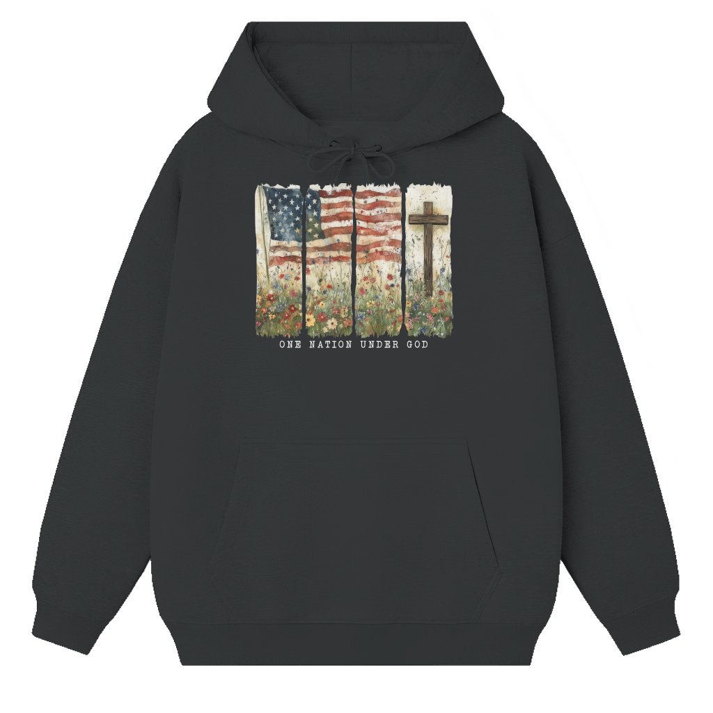 One Nation Under God Hoodie – Christian Jesus Faith Gift - front view