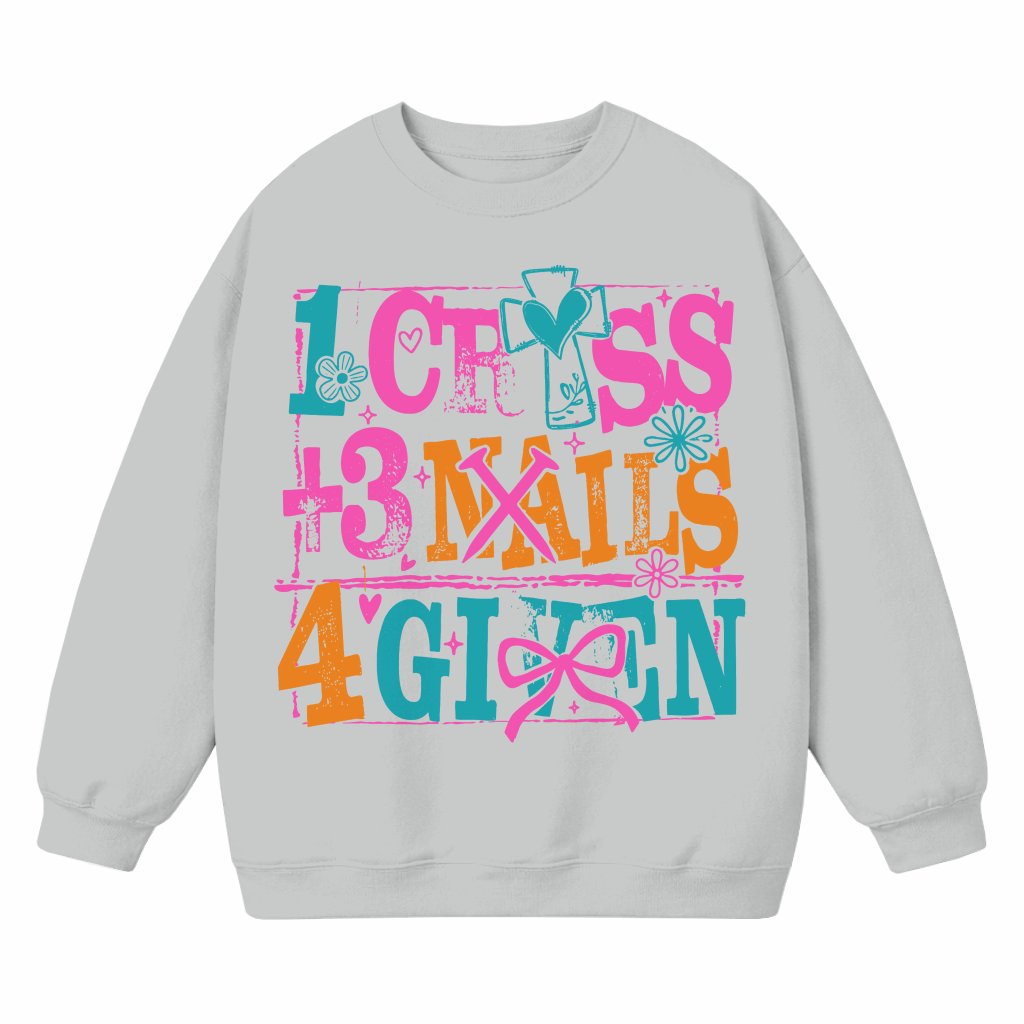Faith Sweatshirt – Christian Easter Gift Coquette Cross Nails Design - front view