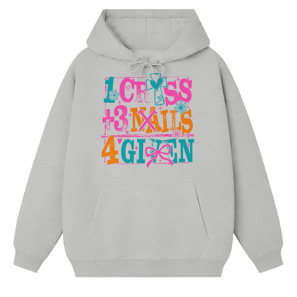 Forgiven Cross Nails Hoodie – Easter Gift Christian Trendy - front view