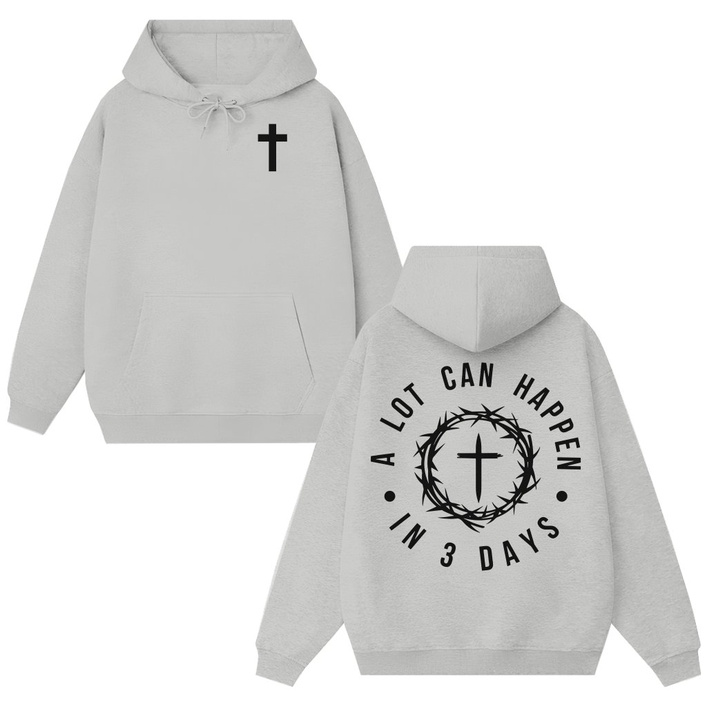 Christian Easter Hoodie – Cross Bible Verse Gift for Men - front view