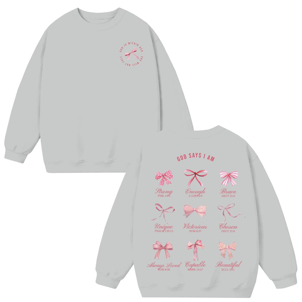 Coquette Bows Sweatshirt – Christian Mother's Day Gift for Women - front view
