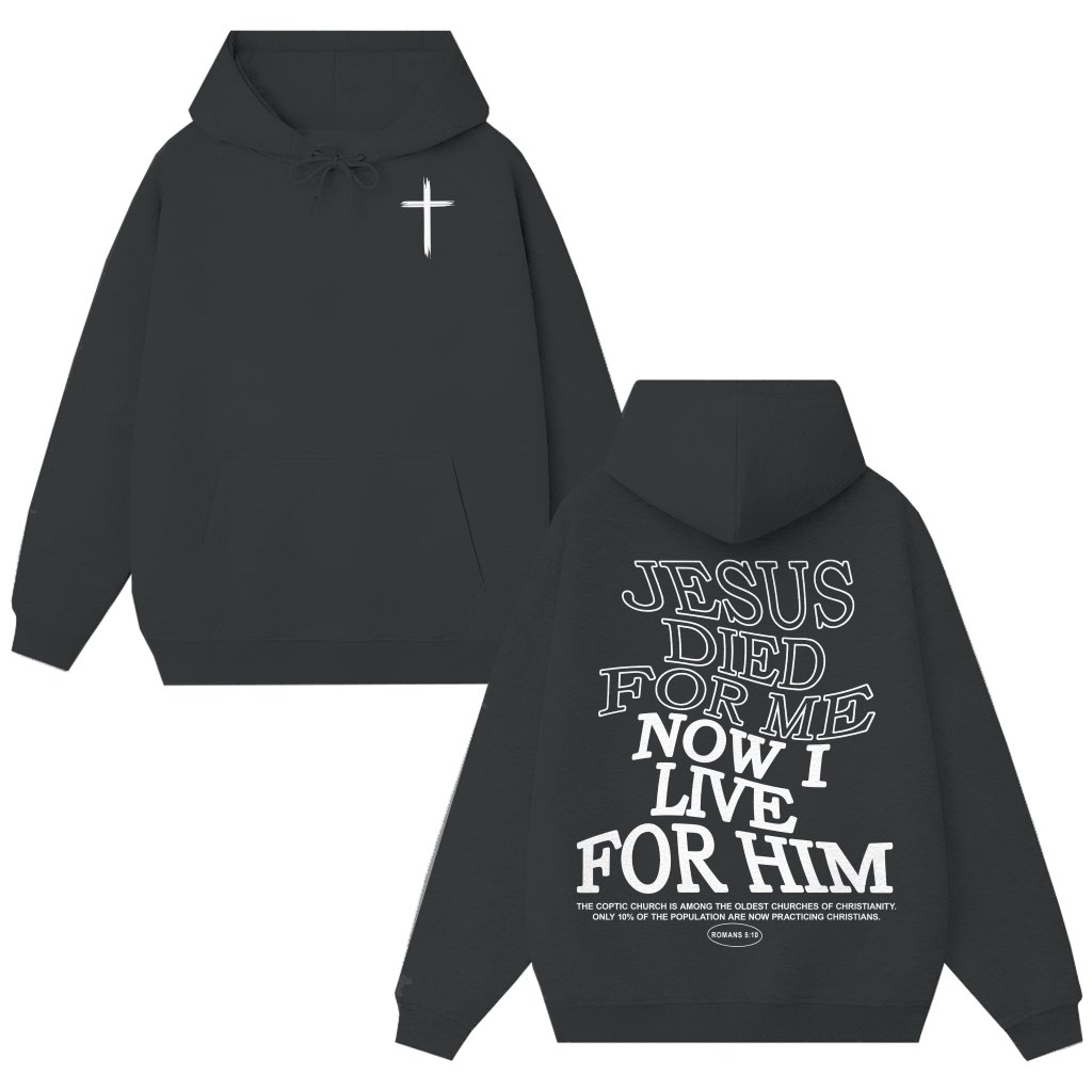 Jesus Died for Me Christian Hoodie – Inspirational Gift Oversized Trendy - front view