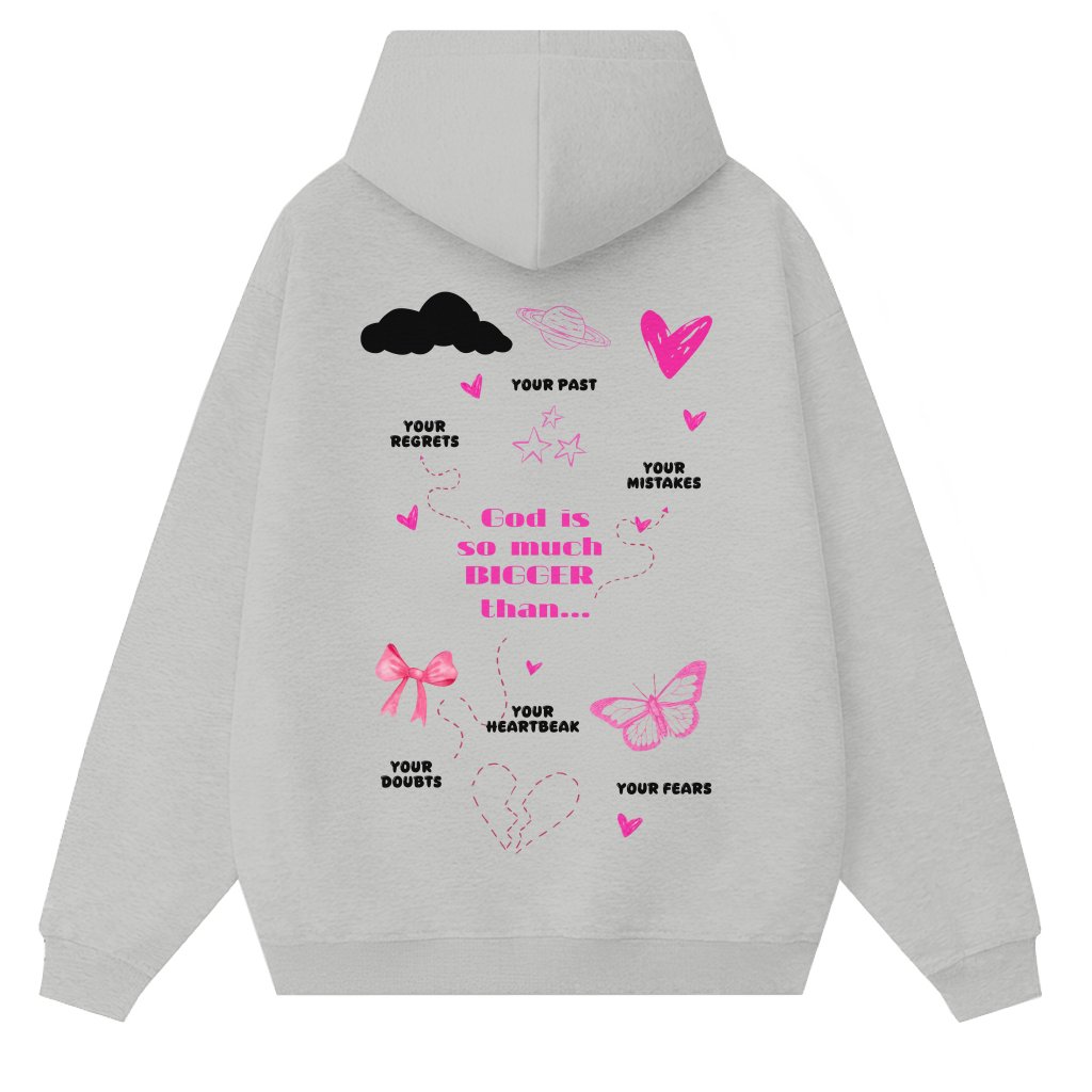 God Is So Much Bigger Hoodie – Christian Gift Vintage Trendy - front view