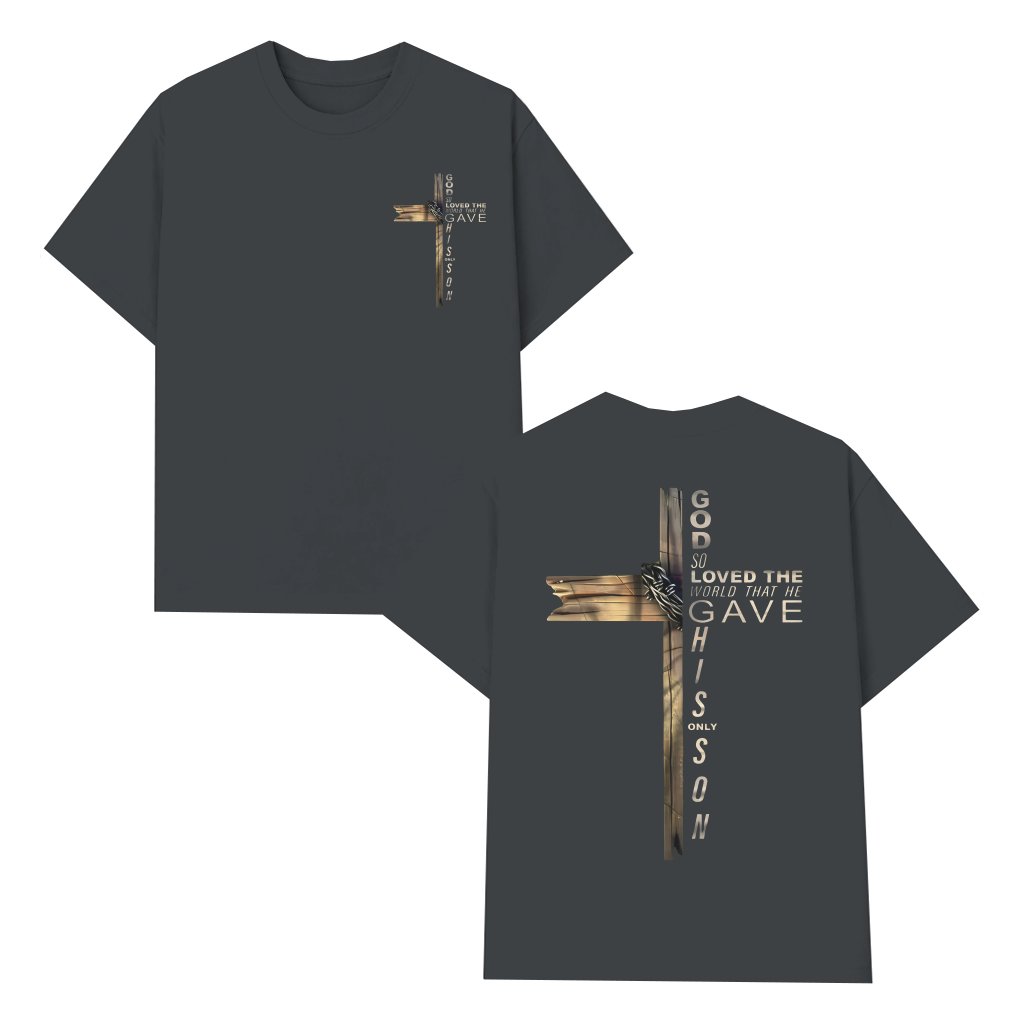 God's Love Cross T-shirt – Christian Gift Inspiring Bible Verse - front view