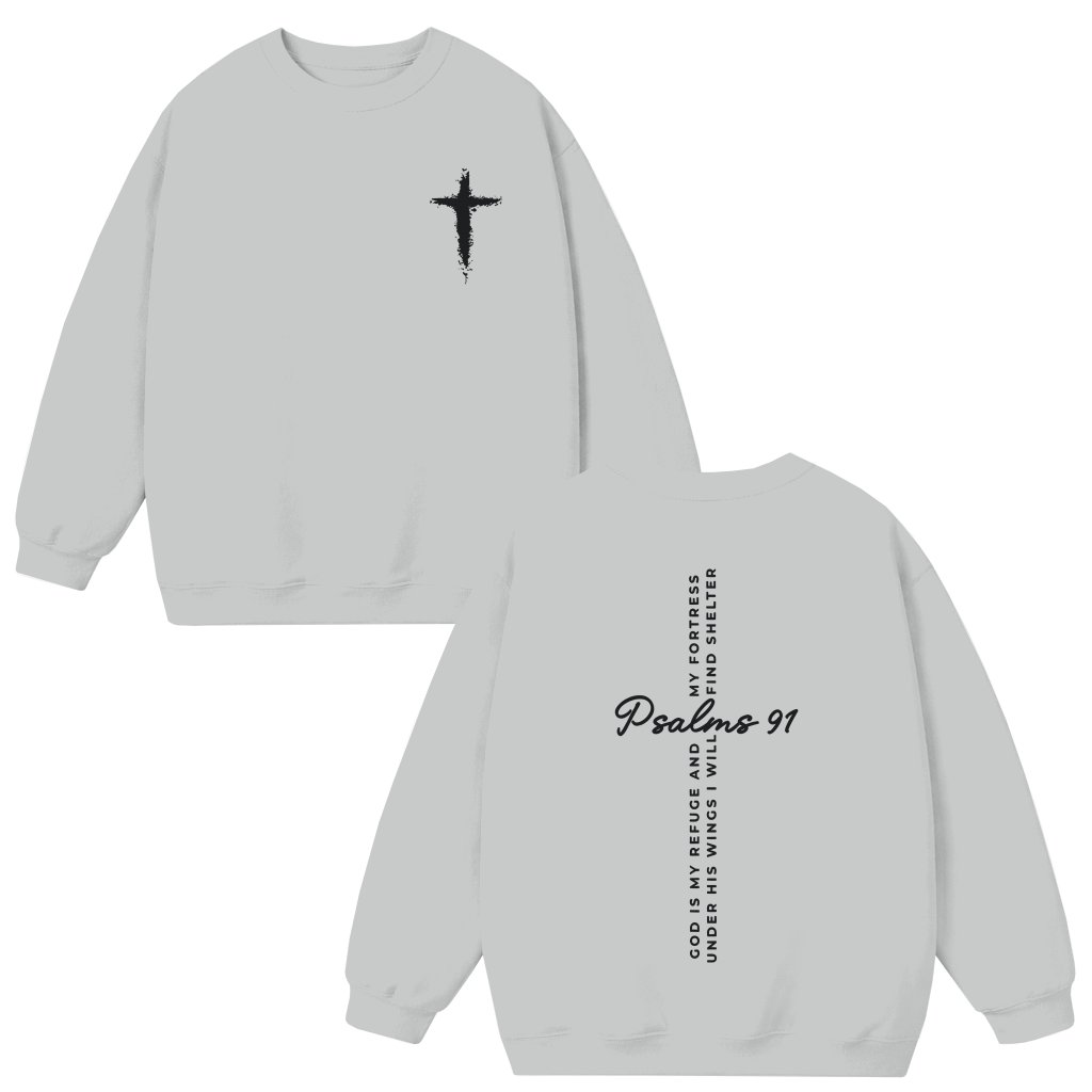 Christian Psalms 91 Sweatshirt – Christian Gift for Believers Classic - front view
