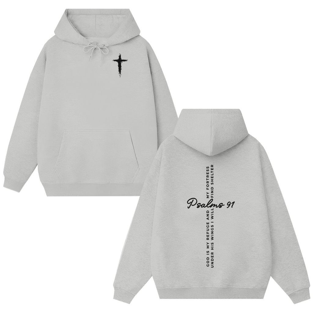Psalms 91 Bible Verse Hoodie – Christian Gift for Women Religious - front view
