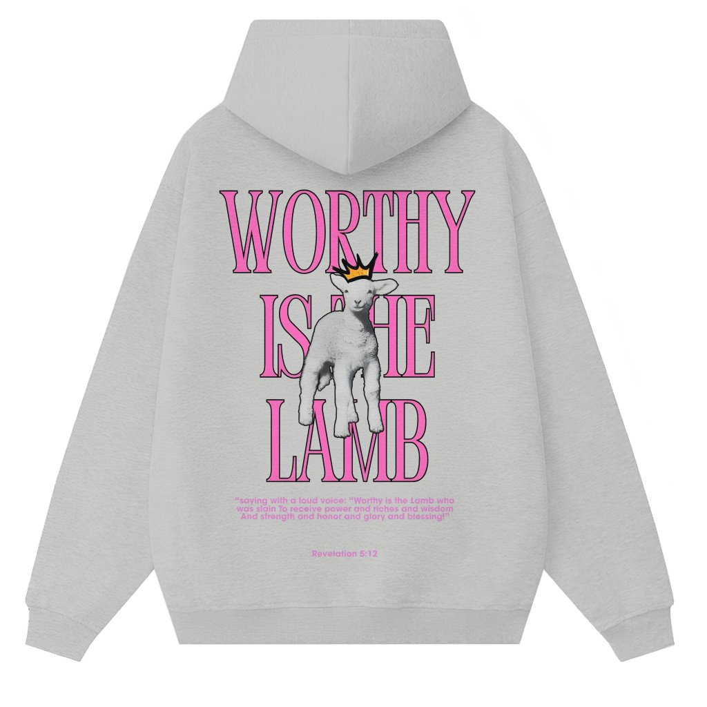 Worthy Is The Lamb Hoodie – Christian Gift for Believers - front view