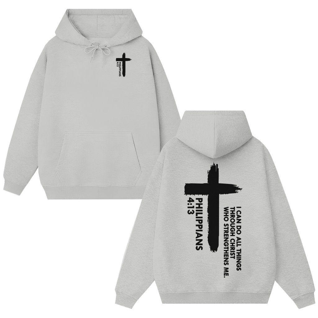 Philippians 413 Hoodie – Gift for Men Faith Bible Verse Inspiring - front view