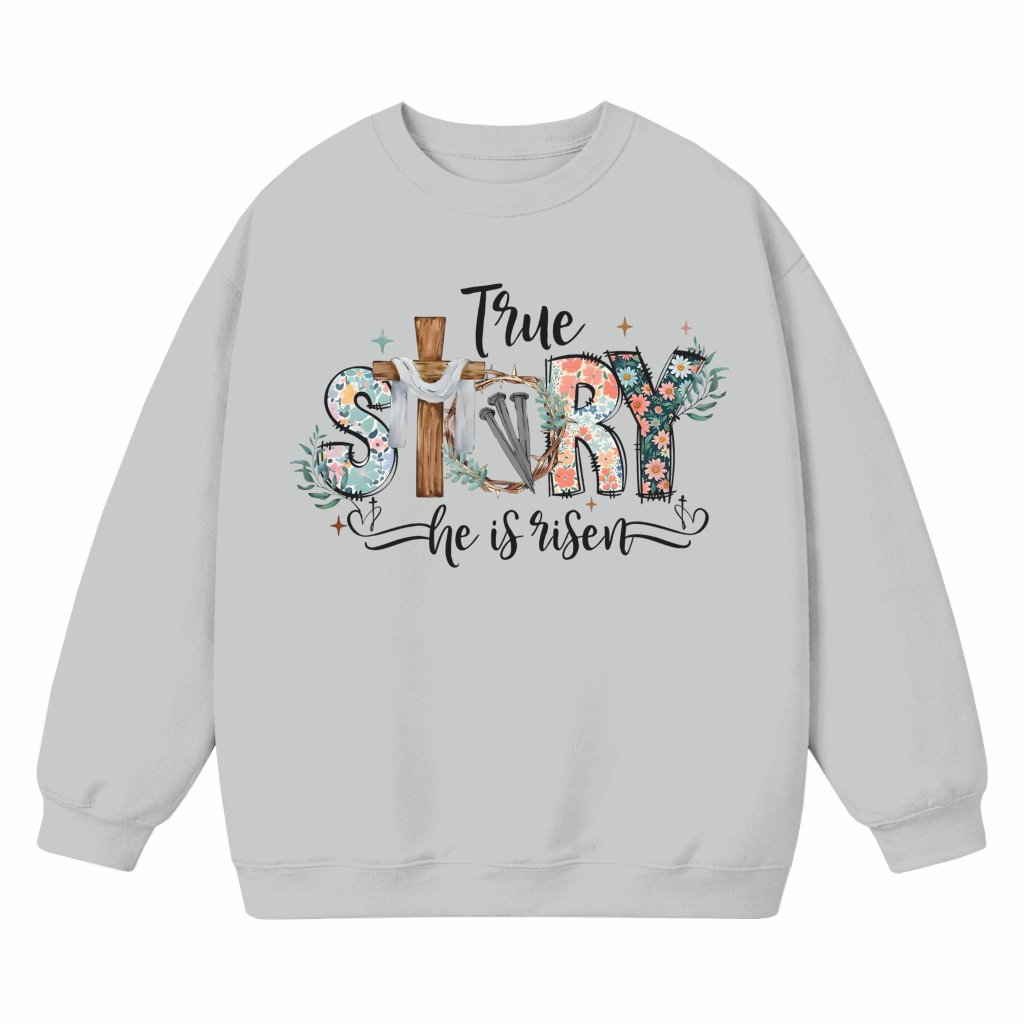 He Is Risen Bible Verse Sweatshirt – Christian Easter Gift - front view