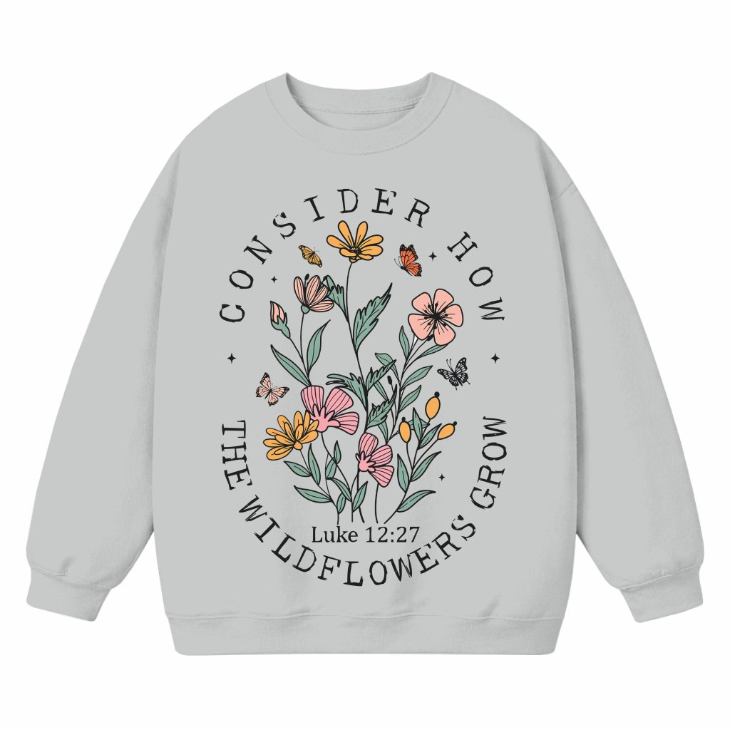 Christian Wildflowers Sweatshirt – Christian Faith Gift Bible Verse - front view