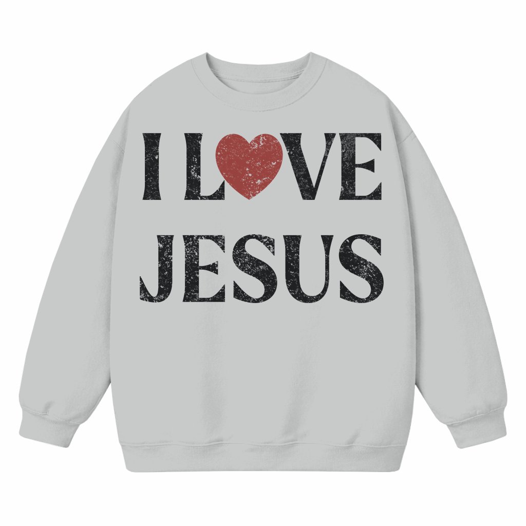 I Love Jesus Sweatshirt – Gift for Christian Vintage - front view