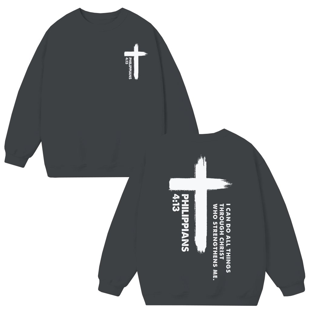 Inspiring Faith Philippians Christian Bible Verse Sweatshirt – Christian Gift - front view
