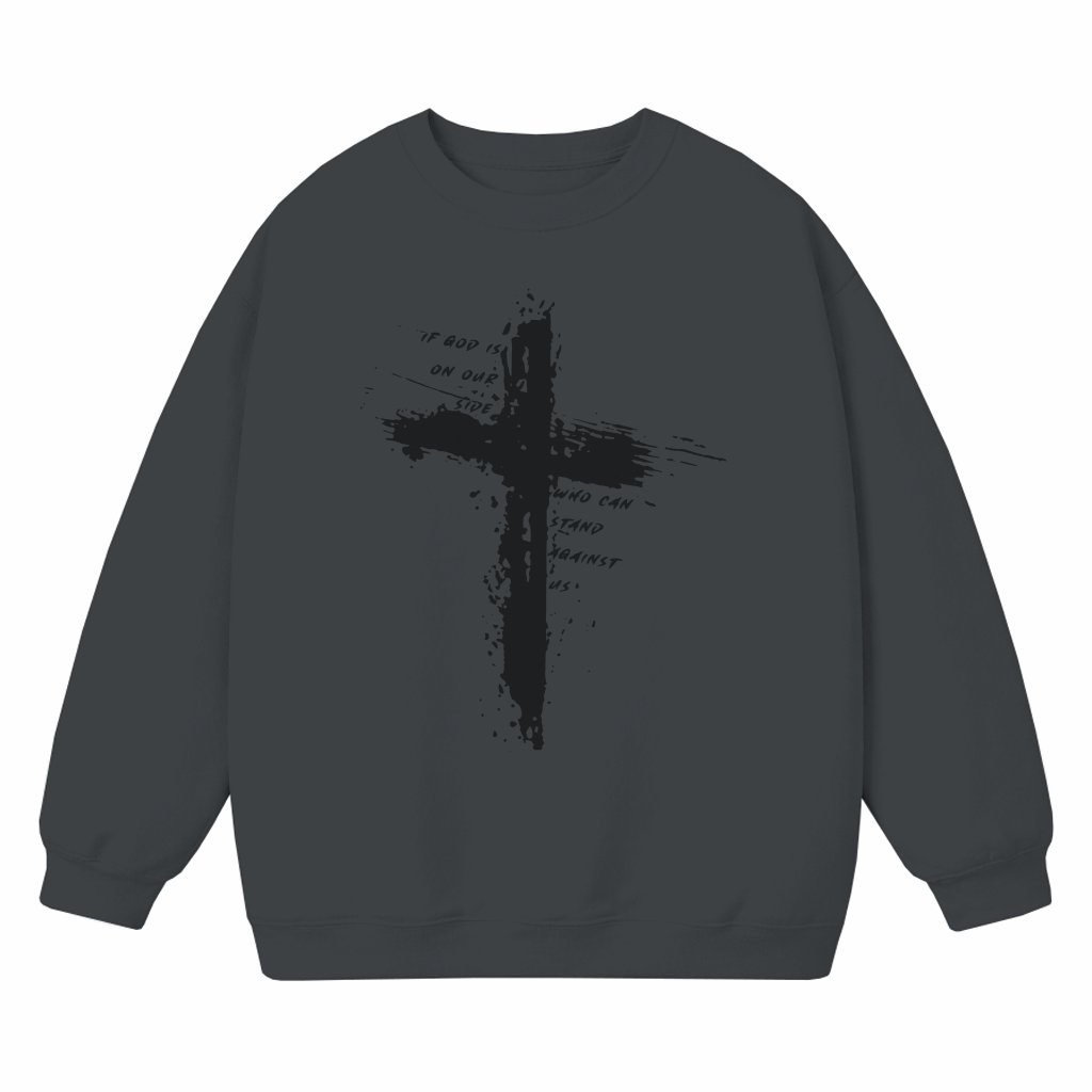 Christian Cross Sweatshirt – Christian Gift Bold Inspirational - front view