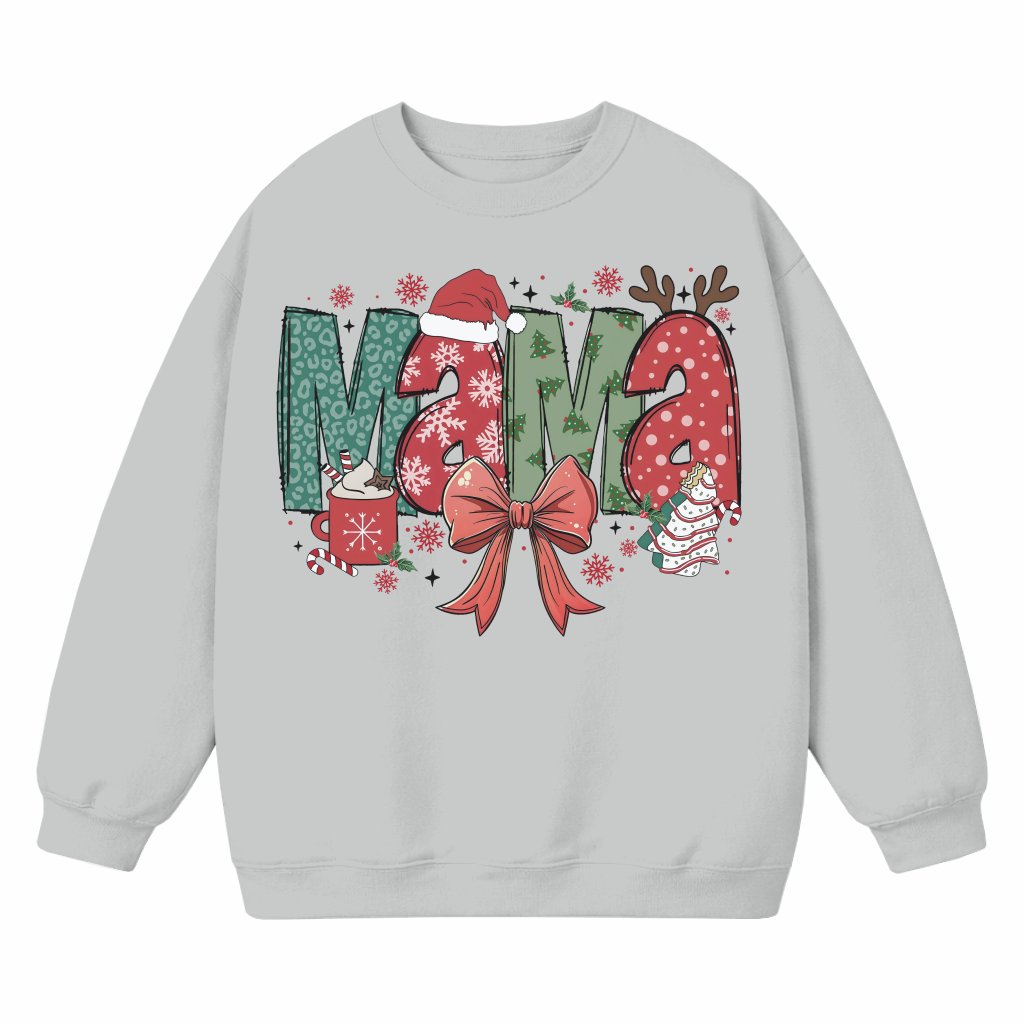 Mama Coquette Bow Sweatshirt – Christmas Gift for Moms Cute - front view