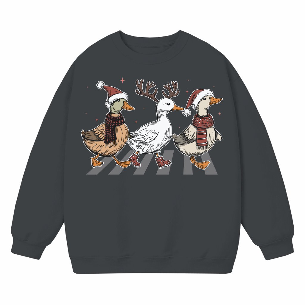 Funny Christmas Duck Sweatshirt – Christmas Gift Festive Cute Animal - front view