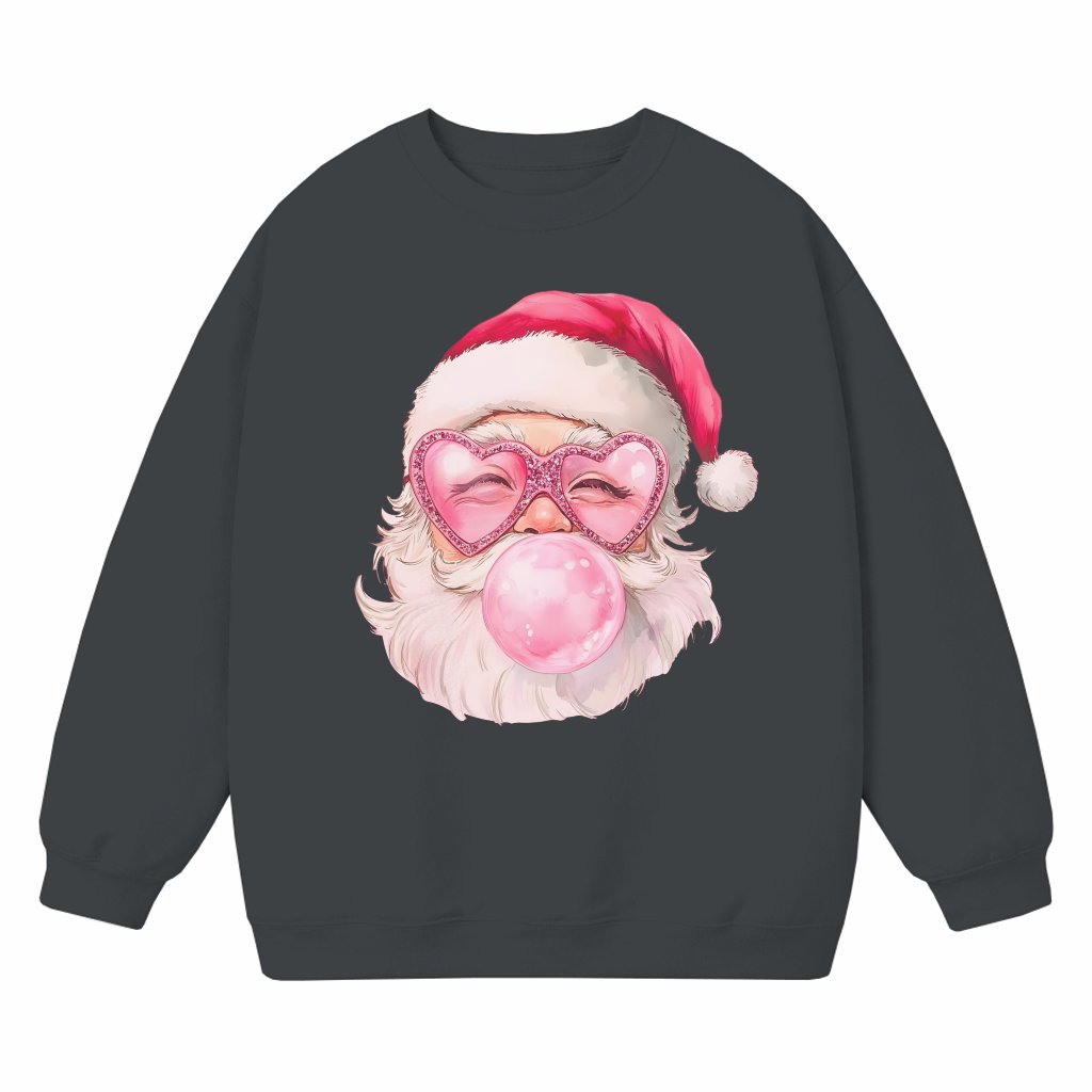 Bubblegum Santa Sweatshirt – Christmas Gift Funny Trendy - front view