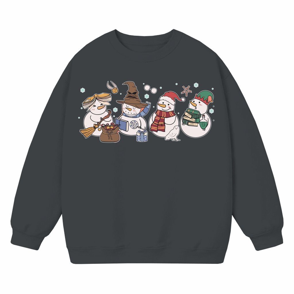 Magical Wizard Snowman Sweatshirt – Christmas Gift for Book Lover Funny - front view