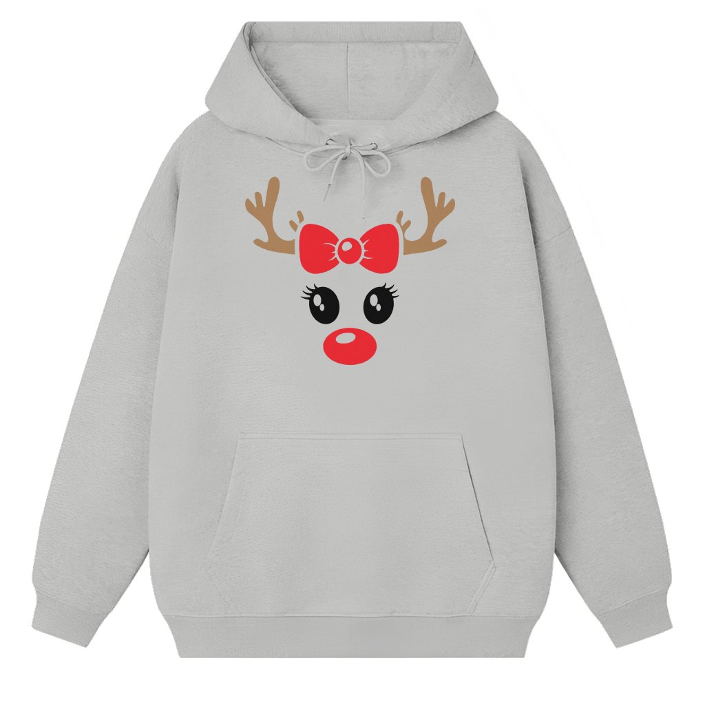 Funny Reindeer Couple Matching Hoodie – Valentine's Day Christmas Gift for Couples - front view