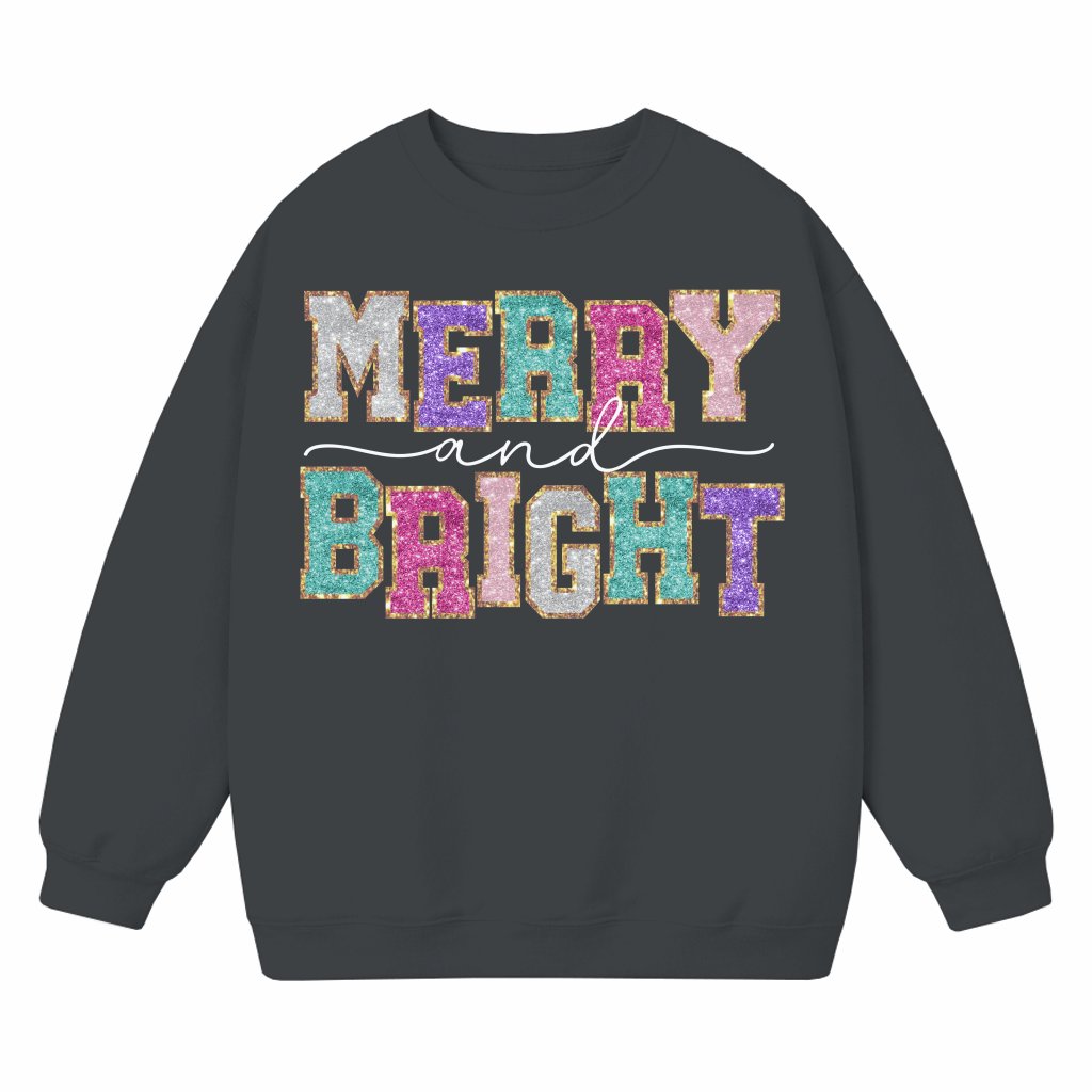 Merry and Bright Christmas Sweatshirt – Fun Holiday Gift - front view