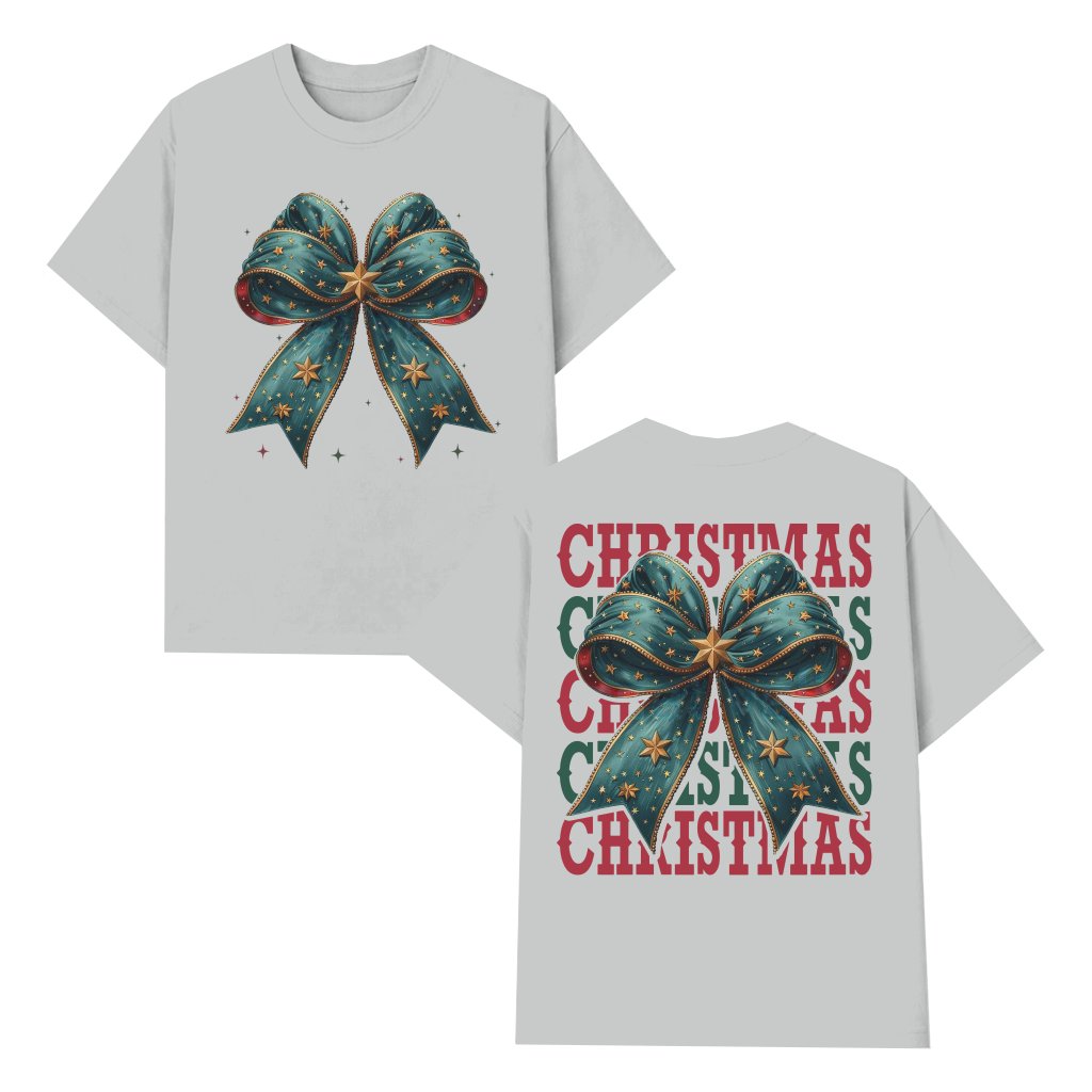 Coquette Bow T-shirt – Christmas Gift for Her Trendy Girly - front view