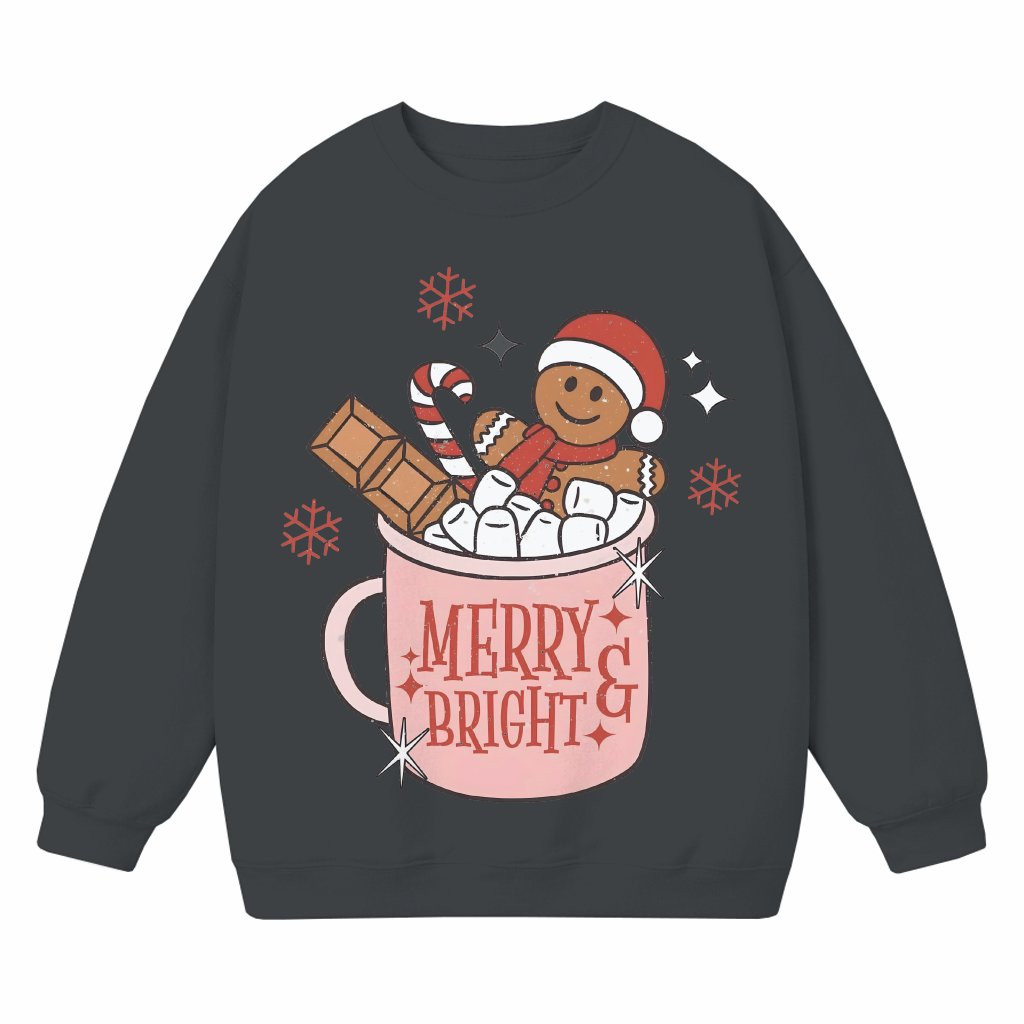 Retro Gingerbread Sweatshirt – Christmas Gift Winter Holiday Cozy - front view
