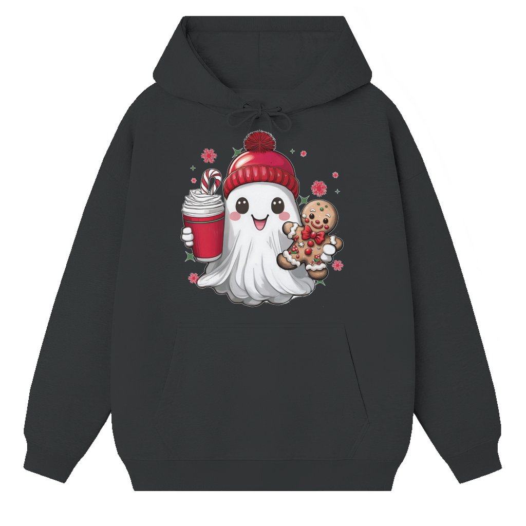 Cute Christmas Ghost Hoodie – Christmas Gift for Scary Movie Fans Spooky Funny - front view