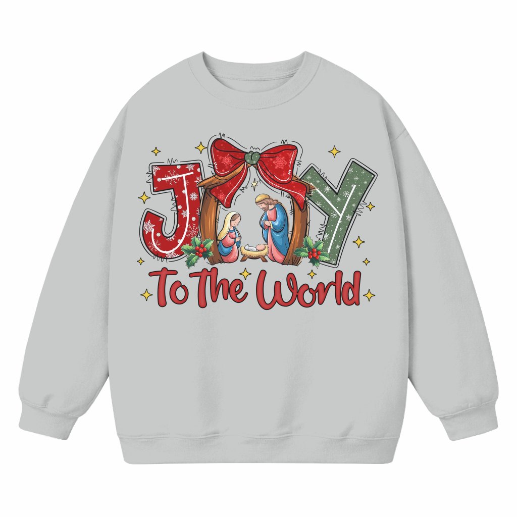 Joy To The World Sweatshirt – Christmas Gift Christian Coquette Style - front view
