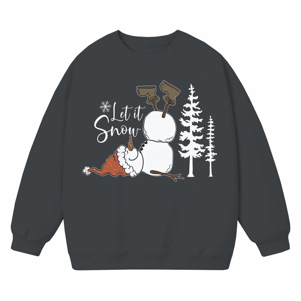 Let it Snow Snowman Sweatshirt – Christmas Gift for Him Her Cute - front view