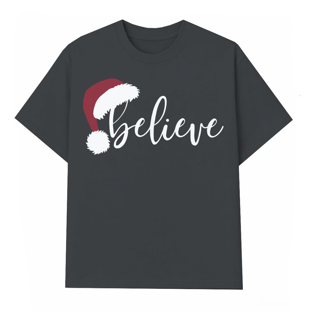 Believe T-shirt – Christmas Gift for Family Festive - front view