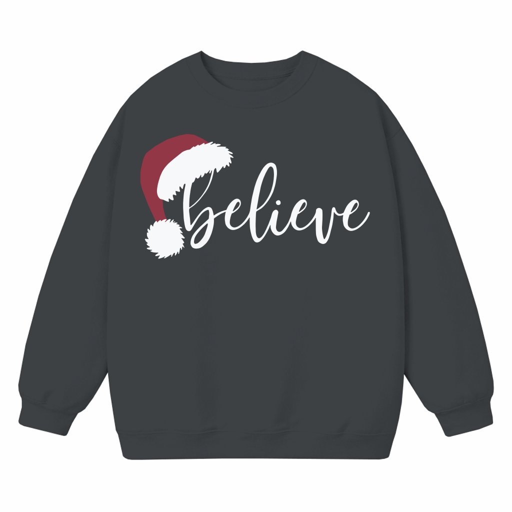 Believe Sweatshirt – Christmas Holiday Gift for Family Festive - front view