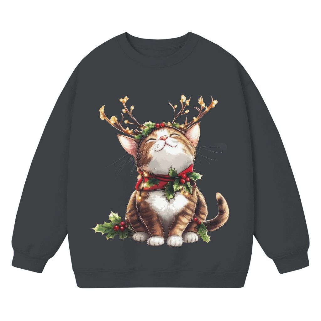 Christmas Cats Sweatshirt – Christmas Gift for Cat Mom Cute Cat Lover - front view