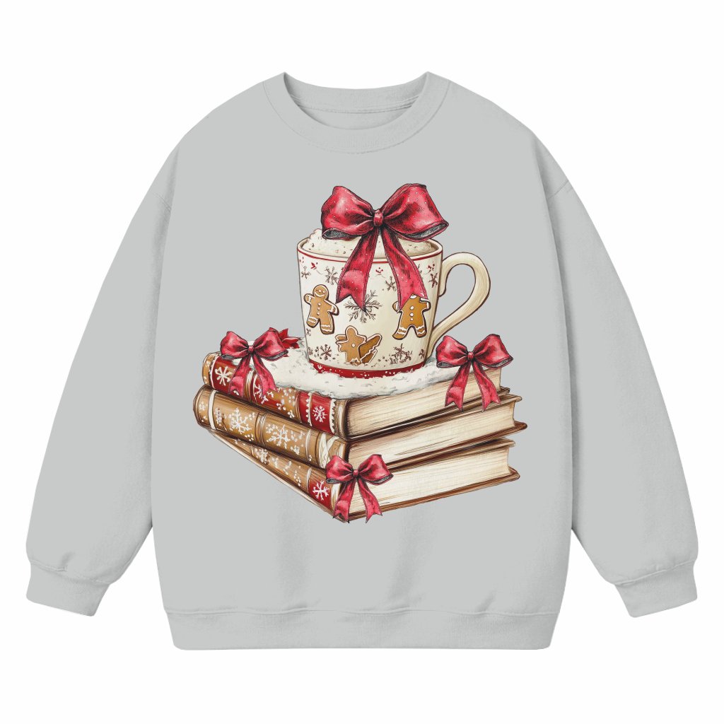 All Booked for Christmas Sweatshirt – Christmas Gift for Book Lovers Funny Coquette - front view