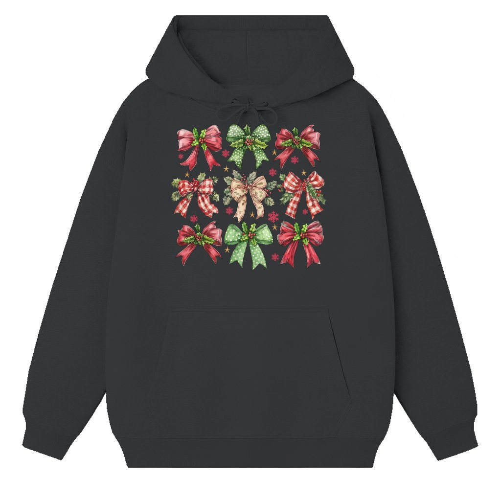 Cute Christmas Bow Hoodie – Christmas Gift for Women - front view